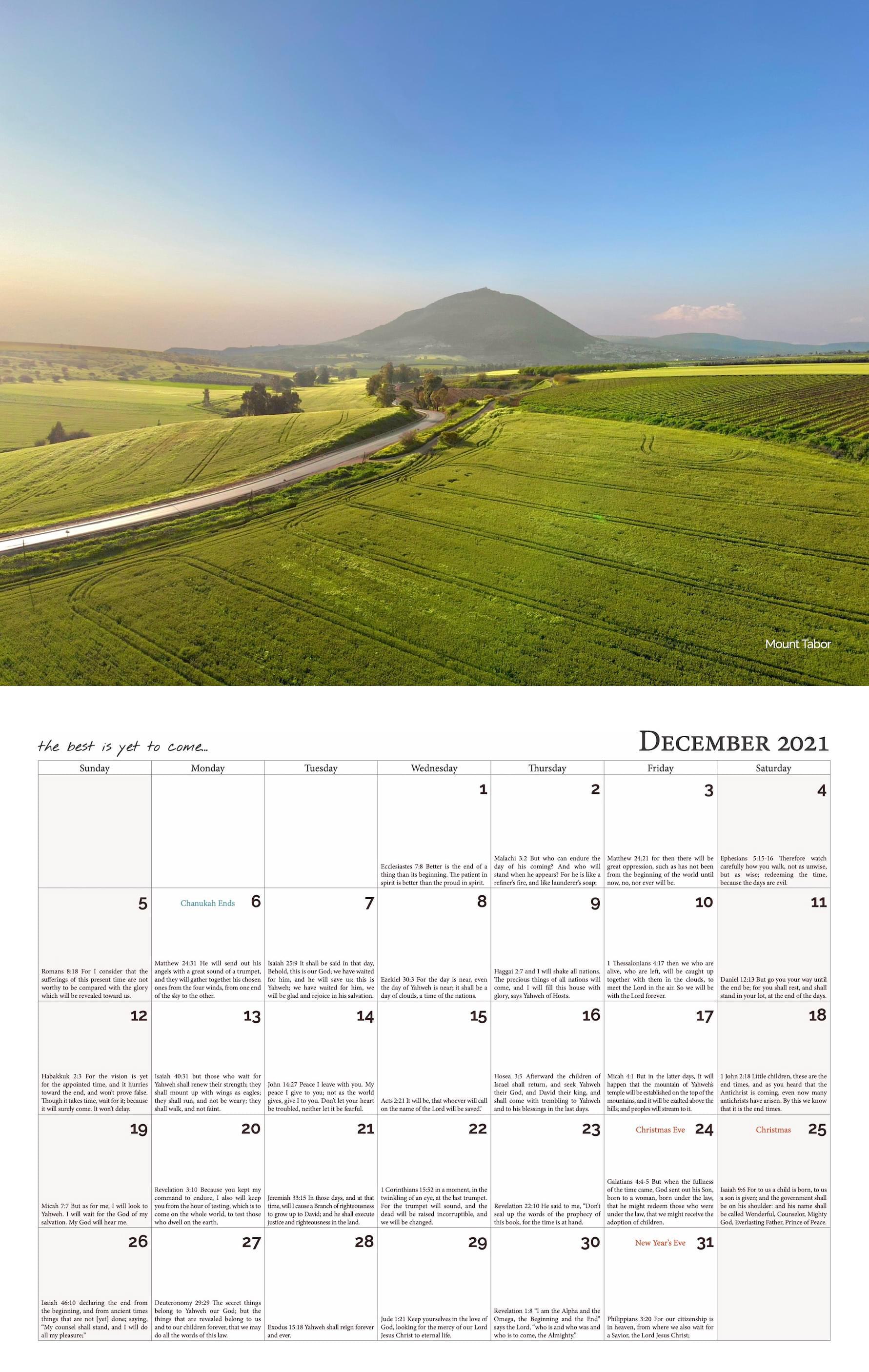 2021 Calendar Northern Israel Sergio and Rhoda in Israel